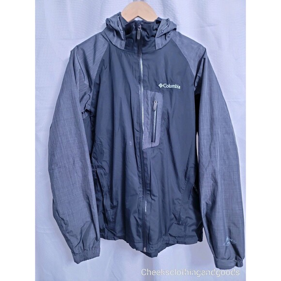 Columbia Omni-teck Blk/Gray Hooded Coat Men's size MEDIUM* - Picture 1 of 8